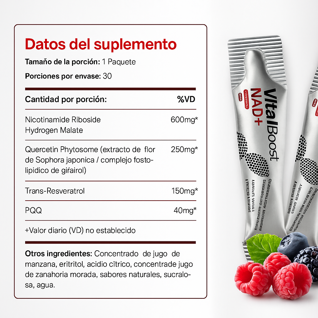 Mezcla Bebible Sabor Frutas del Bosque con NAD⁺ VitalBlast®