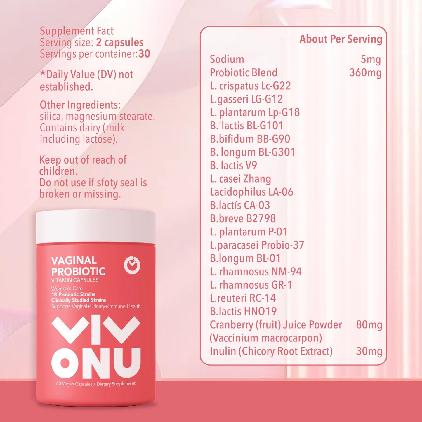 Womens Probiotic,Prebiotics & Lactobacillus Probiotic Blend,60 Billion CFUs,18 Strains,Help Womens Health,Boost Immune,Digestive,Gut,Promote Healthy Vaginal Odor & Vaginal Flora view 6