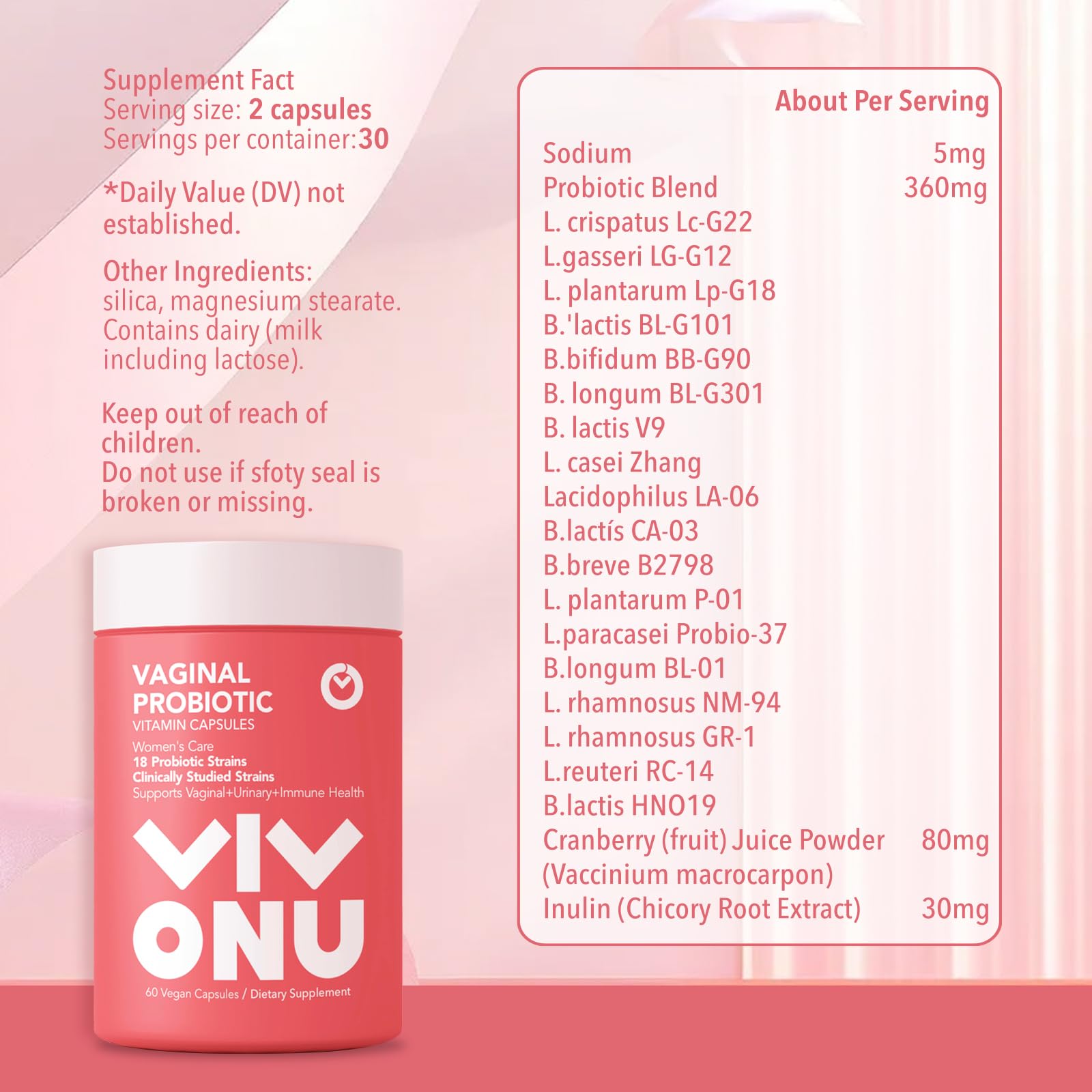 Womens Probiotic,Prebiotics & Lactobacillus Probiotic Blend,60 Billion CFUs,18 Strains,Help Womens Health,Boost Immune,Digestive,Gut,Promote Healthy Vaginal Odor & Vaginal Flora view 6