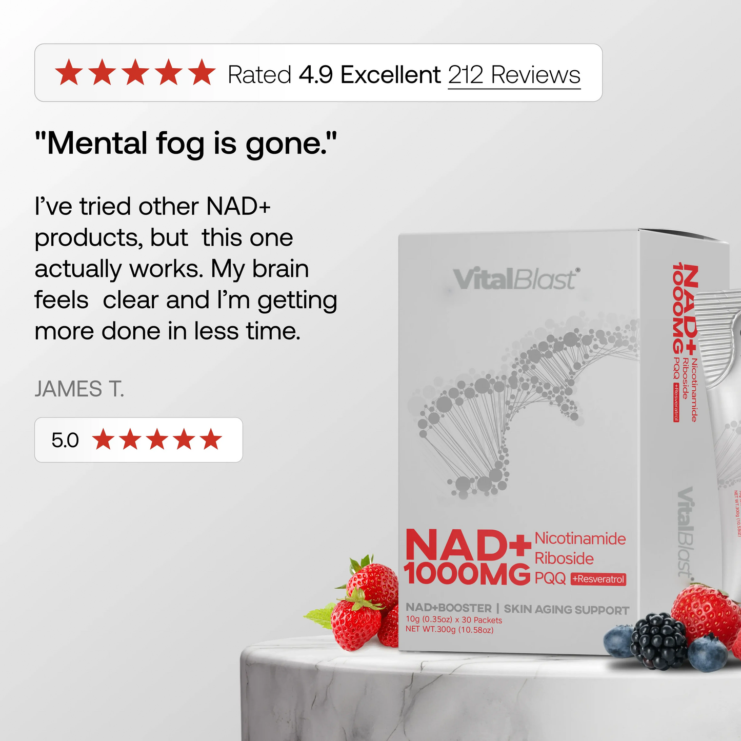 NAD+ Berry Flavor Drink Mix VitalBlast®