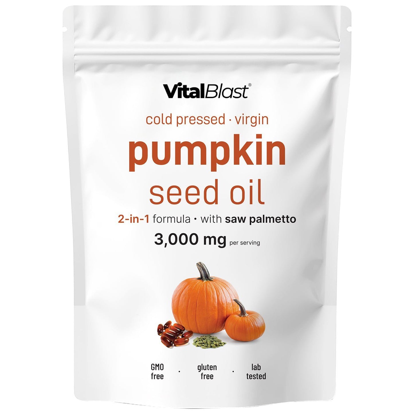 Vitalblast Pumpkin Seed Oil with Saw Palmetto Softgels