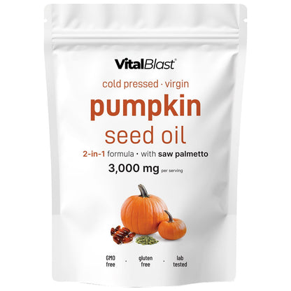 Vitalblast Pumpkin Seed Oil with Saw Palmetto Softgels