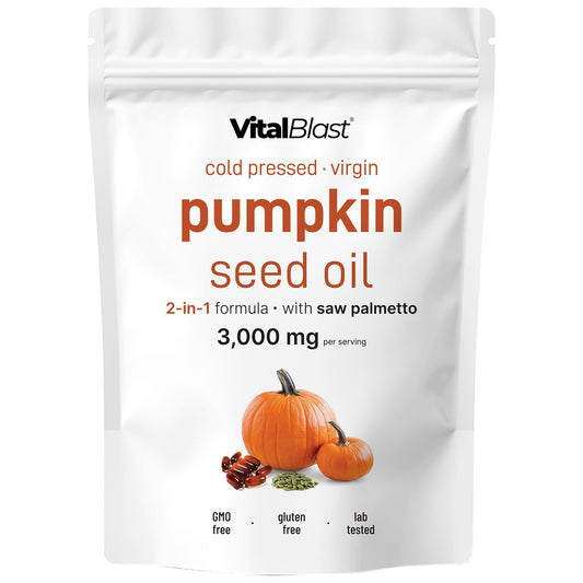 Vitalblast Pumpkin Seed Oil with Saw Palmetto Softgels